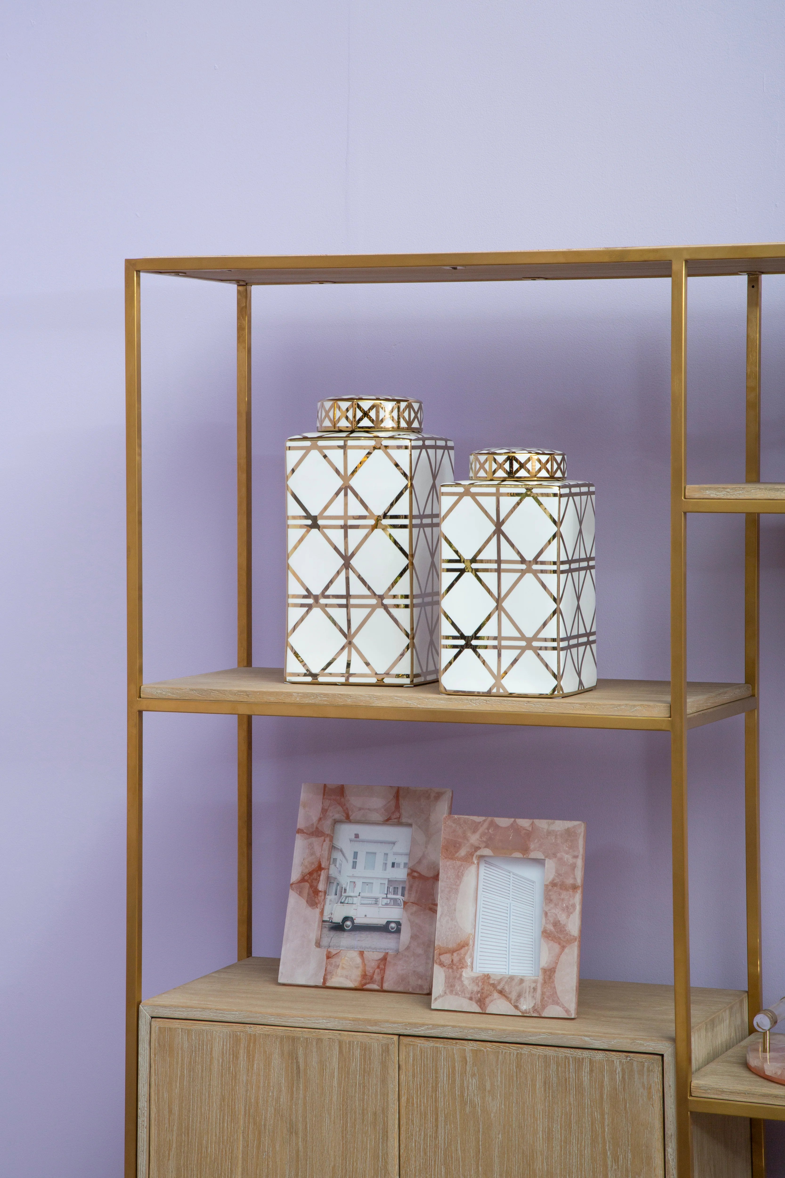 Merola White & Gold Ceramic Jar | Small